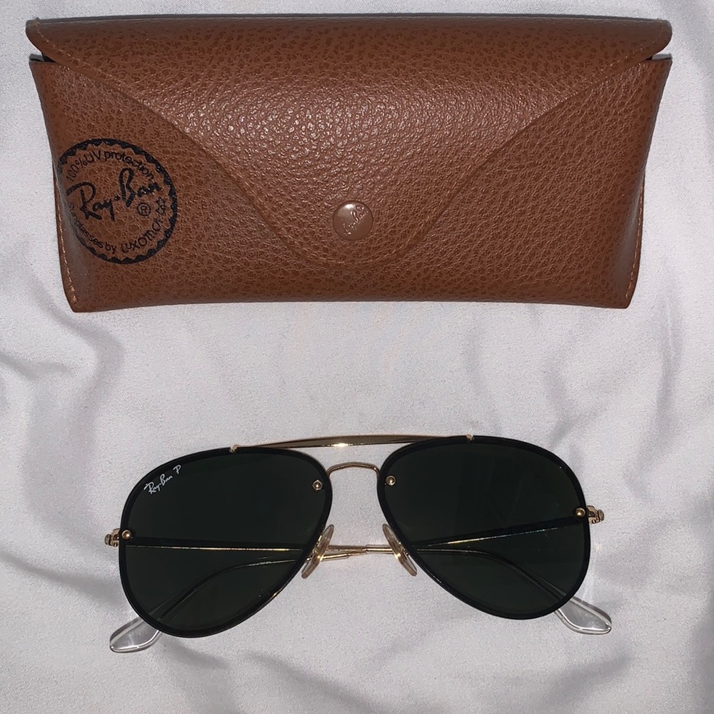 Ray Ban Polarized Gold Blaze Aviator RB3584